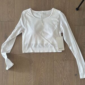 Lululemon Athletica White Fitted Crop Top